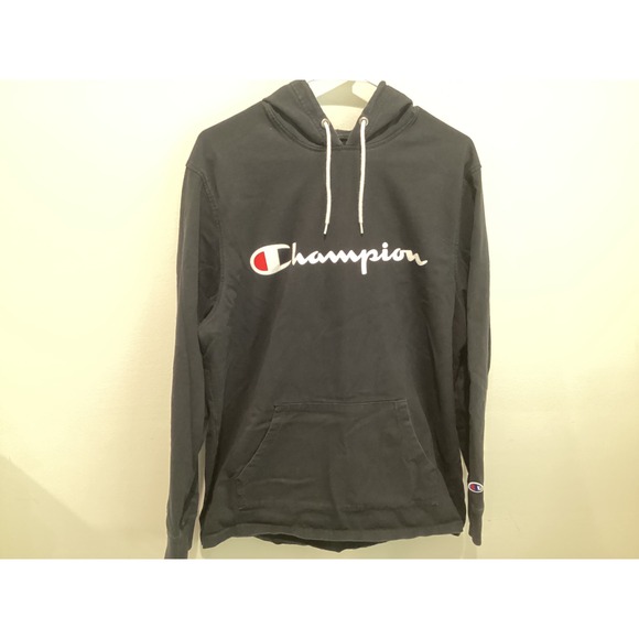 Champion Other - Champion Mens Black Script Logo Pullover Hoodie Sweatshirt XL Authentic Athletic